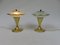 Mid-Century Table Lamps in Glass, Brass & Wood, Set of 2 11