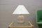 Lampe de Bureau en Verre Transparent et Doré, 1960s 2
