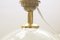 Lámpara de mesa de vidrio claro y dorado, años 60, Imagen 6