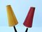 Vintage Tischlampe mit rot & gelben Schirmen, 1950er 6