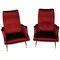 Red Velvet Sculptural Chairs, 1960s, Set of 2 1