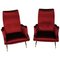 Stühle mit rotem Samt, 1960er, 2er Set 1