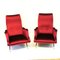 Red Velvet Sculptural Chairs, 1960s, Set of 2 7