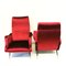 Stühle mit rotem Samt, 1960er, 2er Set 2