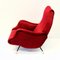 Stühle mit rotem Samt, 1960er, 2er Set 3