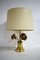 Table Lamp with 3 Brass Roses, 1960s, Image 1