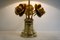 Table Lamp with 3 Brass Roses, 1960s 5