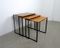 German Walnut Nesting Tables with Metal Frames, 1960s 4