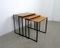 German Walnut Nesting Tables with Metal Frames, 1960s, Image 4