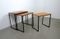 German Walnut Nesting Tables with Metal Frames, 1960s 7