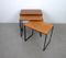 German Walnut Nesting Tables with Metal Frames, 1960s, Image 2