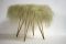 Brass & Sheepskin Ottoman, 1960s 2