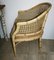 Cremefarben lackierter Vintage Stuhl aus Kunstbambus in Fassform 7