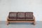 Vintage Brown Leather & Teak Sofa from Möbelfabrik Holstebro 4