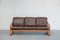 Vintage Sofa aus braunem Leder & Teak von Möbelfabrik Holstebro 4