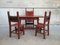 Antique Desk & 3 Chairs from Caltagirone, Image 1