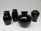 Vintage French Black Glass Vases, Set of 4 1