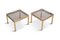 Hollywood Regency Brass & Smoked Glass Side Table 8