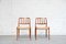 Teak & Cane Model 83 Dining Chairs by N. O. Møller for J. L. Møllers, Set of 2 1