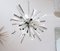 Lámpara de araña en forma de estrella italiana de cristal de Murano, años 70, Imagen 1