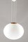 Grand Lampe à Suspension Vintage en Chêne & Verre Opalin par Uno & Östen Kristiansson pour Luxus 3