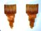 Large Amber Murano Wall Sconces, 1980s, Set of 2 3