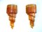 Large Amber Murano Wall Sconces, 1980s, Set of 2 1