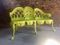 Yellow French Metal Garden Bench, 1960s 2