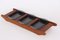 Vintage Danish Teak Tray with Glass Bowls, Set of 4, Image 3