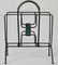 French Metal & Green Leather Magazine Rack by Jacques Adnet, 1950s, Image 1