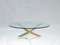Round Glass & Brass Coffee Table, 1970s, Image 1