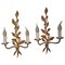 Appliques Mid-Century en Bronze Doré, Set de 2 1