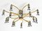 Large German Brass & Chrome Ceiling Lamp from Cosack, 1980s, Image 1