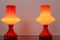 Lampade da tavolo in vetro opalino arancione di Štepán Tabery per OPP Jihlava, anni '60, set di 2, Immagine 2