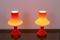 Lampade da tavolo in vetro opalino arancione di Štepán Tabery per OPP Jihlava, anni '60, set di 2, Immagine 5