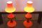 Lampade da tavolo in vetro opalino arancione di Štepán Tabery per OPP Jihlava, anni '60, set di 2, Immagine 7