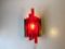 Danish Red Acrylic Brass Sconce by Claus Bolby for CeBo Industri, 1970s, Image 8