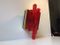 Danish Red Acrylic Brass Sconce by Claus Bolby for CeBo Industri, 1970s 1