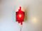 Danish Red Acrylic Brass Sconce by Claus Bolby for CeBo Industri, 1970s 2