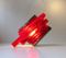Danish Red Acrylic Brass Sconce by Claus Bolby for CeBo Industri, 1970s 4