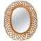 Miroir Ovale Vintage en Rotin 1