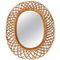 Specchio ovale vintage in vimini, Immagine 1