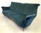 Italian Teal Velvet Sofa, 1950s 7