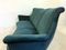 Italian Teal Velvet Sofa, 1950s 9