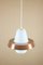 Glass Pendant Lamp with Copper Ring, 1960s 2