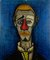Kunstdruck des Gemäldes Tête de clown auf Holz von Bernard Buffet, 1970er 1