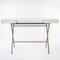 Cosimo Desk with White Mat Lacquered Top & Golden Frame by Marco Zanuso Jr. for Adentro, 2017, Image 1