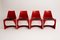 Vintage Red Plastic Chairs by Steen Ostergaard for Cado, 1971, Set of 4 1