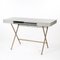 Cosimo Desk with Grey Glossy Lacquered Top & Golden Frame by Marco Zanuso Jr. for Adentro, Image 1