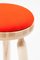 Ninna Stool in Natural Ash with Red Wool Seat by Carlo Contin for Adentro 5